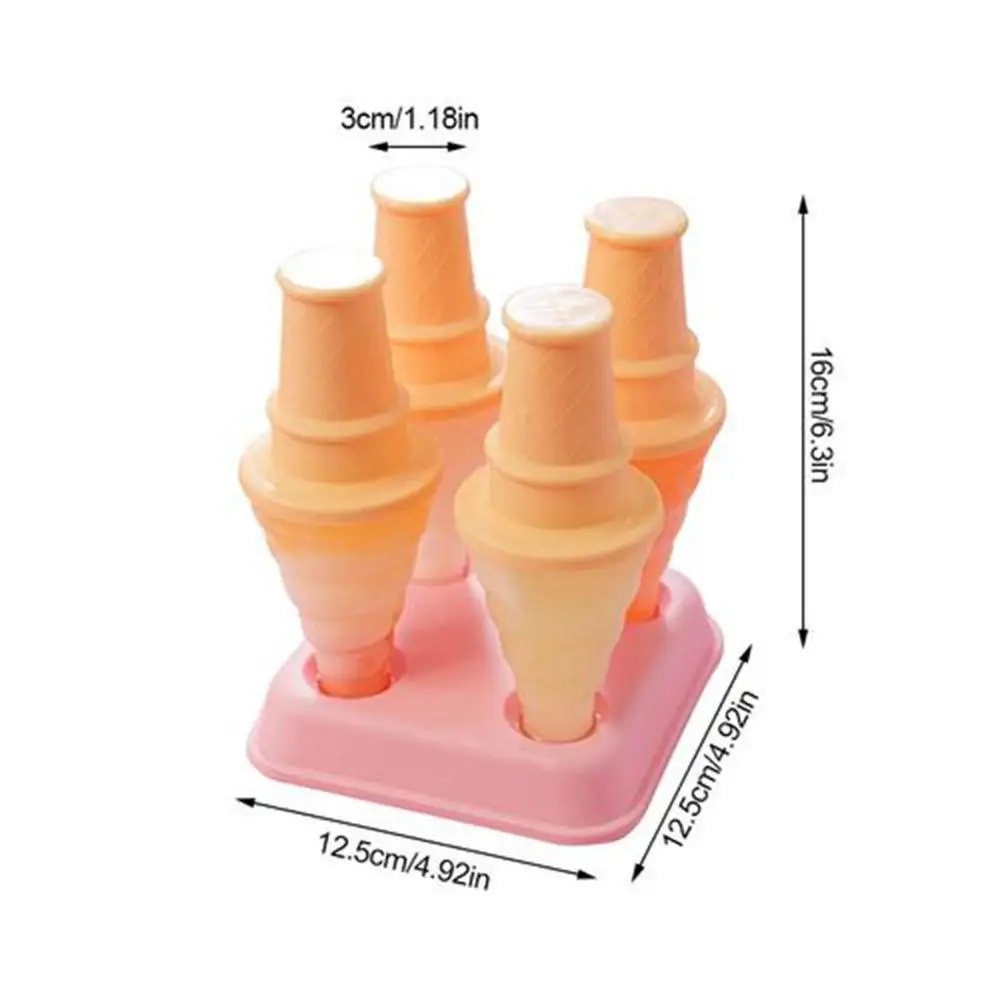 

4 Cups Ice Cream Mold Ice Cream Popsicle Jelly Mold Tray for Home Use Diy Mold Dessert Ice Cream Mold