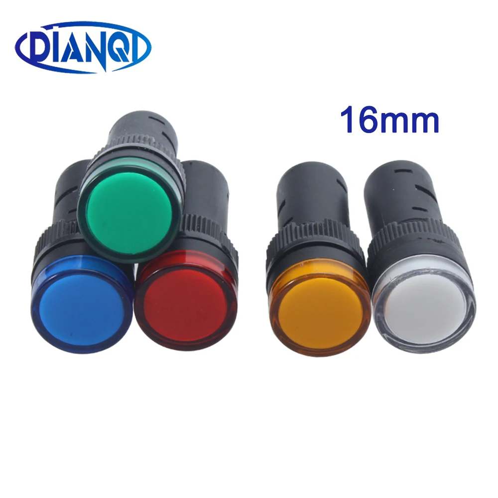 20 шт. светодиодные индикаторы 12 В 24 220 16 мм | Лампы и освещение