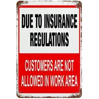 metal sign customers are not allowed in work area street signs aluminum retro weatherproof horizontal wall decoration