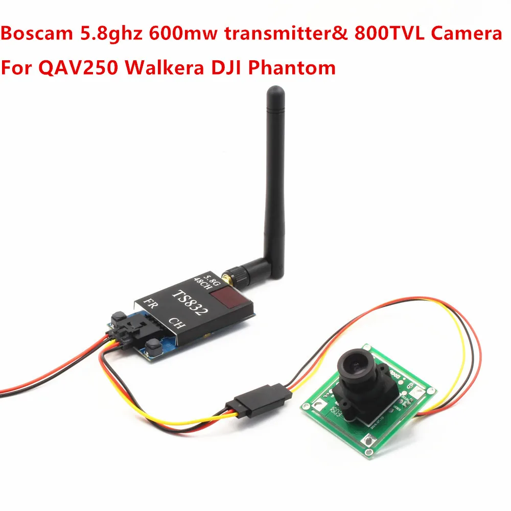 

Комплект FPV Boscam 5,8g 5,8 ghz 48ch 600mw TS832 видеопередатчик с CCTV камерой подходит для QAV250 F450 Walkera DJI Phantom