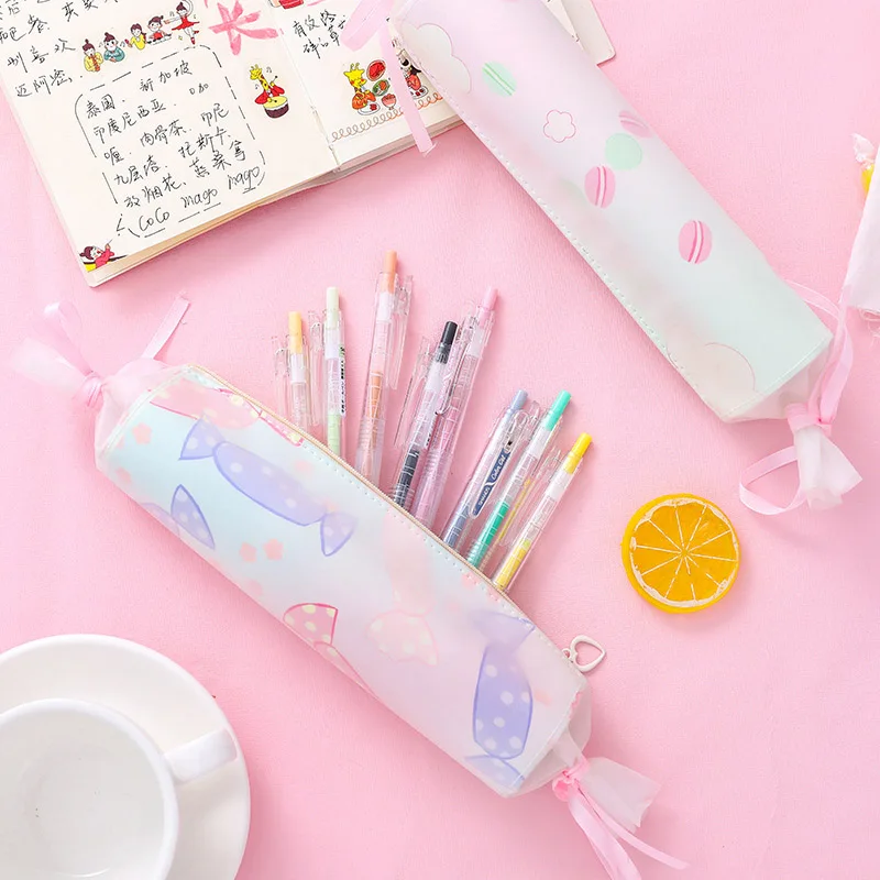 Симпатичные Макарон ручка чехол кавайные конфеты Карандаш Чехол большой Ёмкость