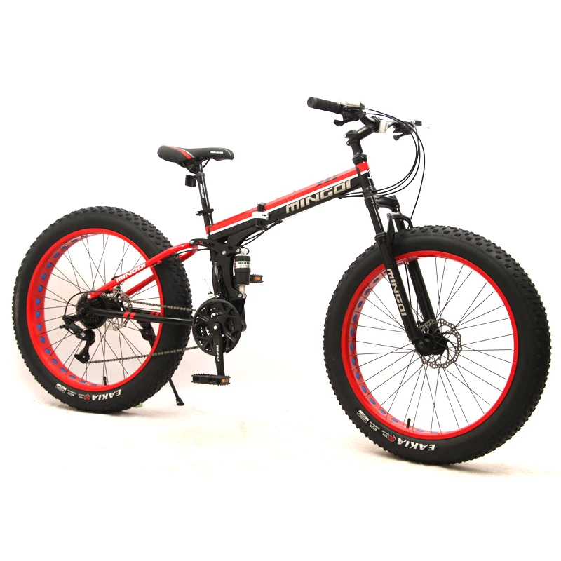 26 дюймов велосипед толстый горный 24 скорости снежный пляж складной × 4 0 шины