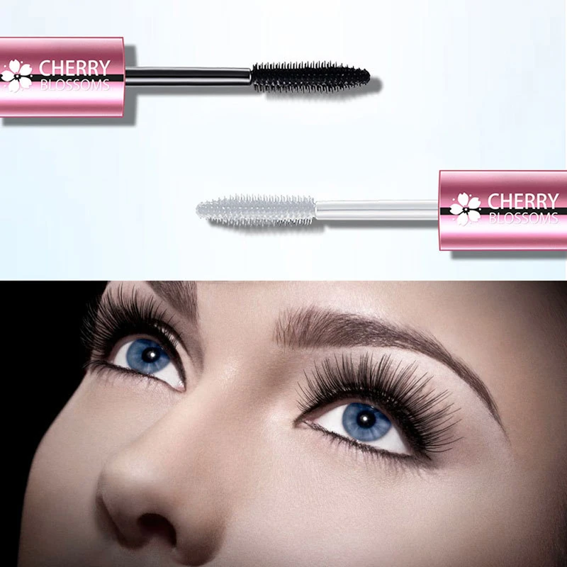 Тушь для ресниц двухсторонняя белая черная 3D волокно водостойкая густые ресницы