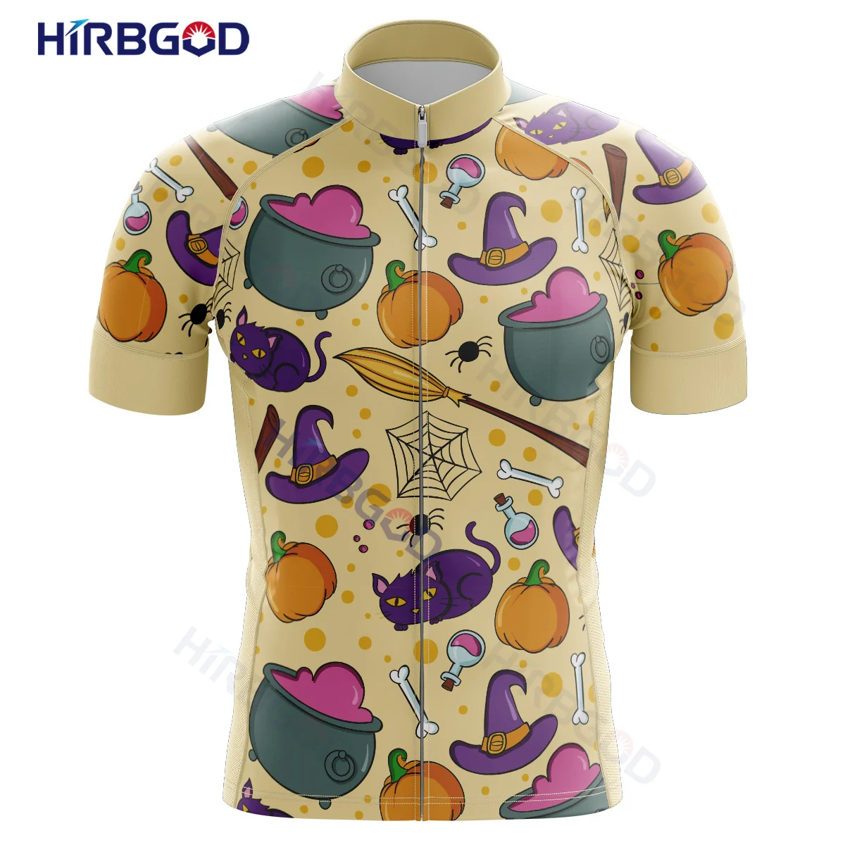 

HIRBGOD new Winter Thermal Fleecee Twill Men Long Pant Floral Blue Print Breathable Polyester Bib Pants Bike Sports TYZ1200-01