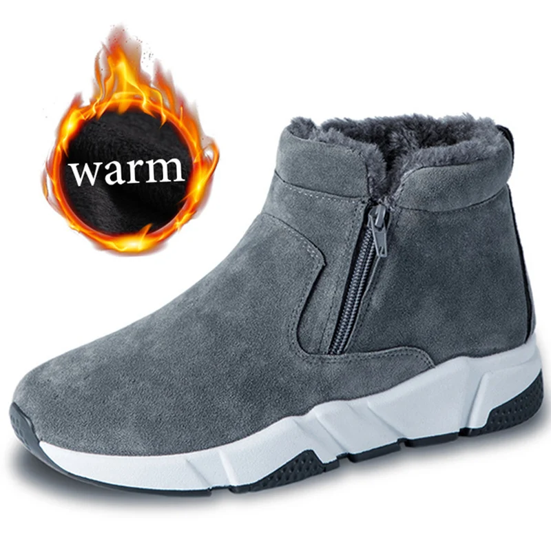 Зимняя Вельветовая теплая обувь с высоким берцем Мужская трендовая для