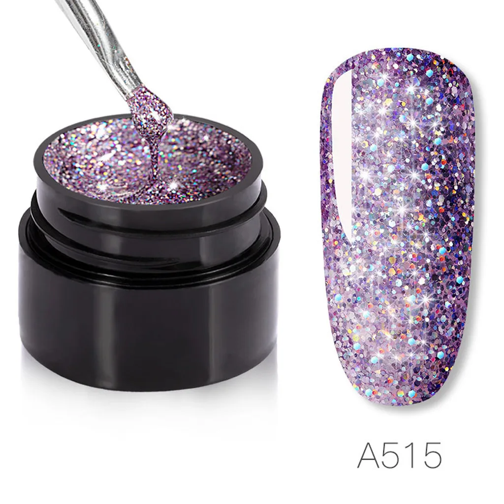 Новый гель для ногтей мигающий Радужный Клей клей лак фейерверк дизайн