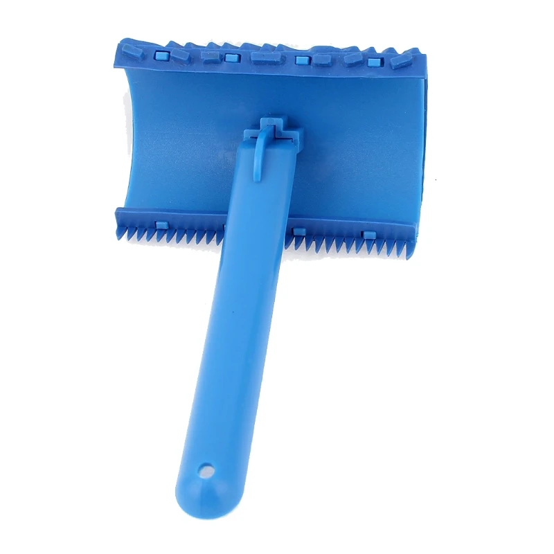 

28GF Blue Wood Grain Tool with Rubber Handle Graining Empaistic Stamp Pattern for Wall Painting DIY Decoration Paint Roller