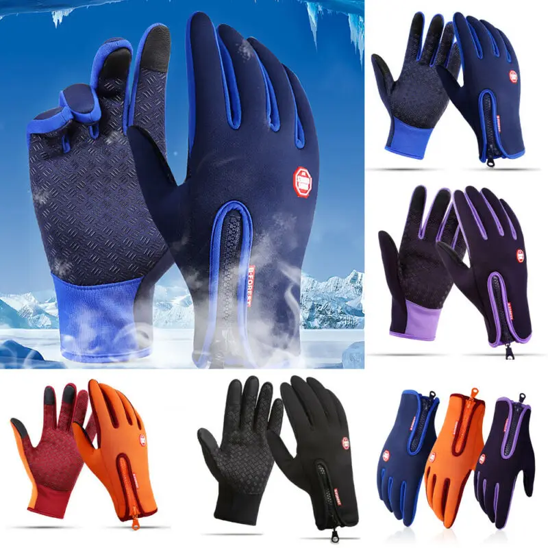 

Outdoor Fishing Waterproof Mens Gloves Touch Screen Women Sport Ridding Windproof Breathable Non-Slip Gloves Lady Ski Autumn