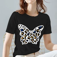 women tshirts fashion harajuku letter pattern print series tee classic o neck black all match short sleeve tops womens clothes