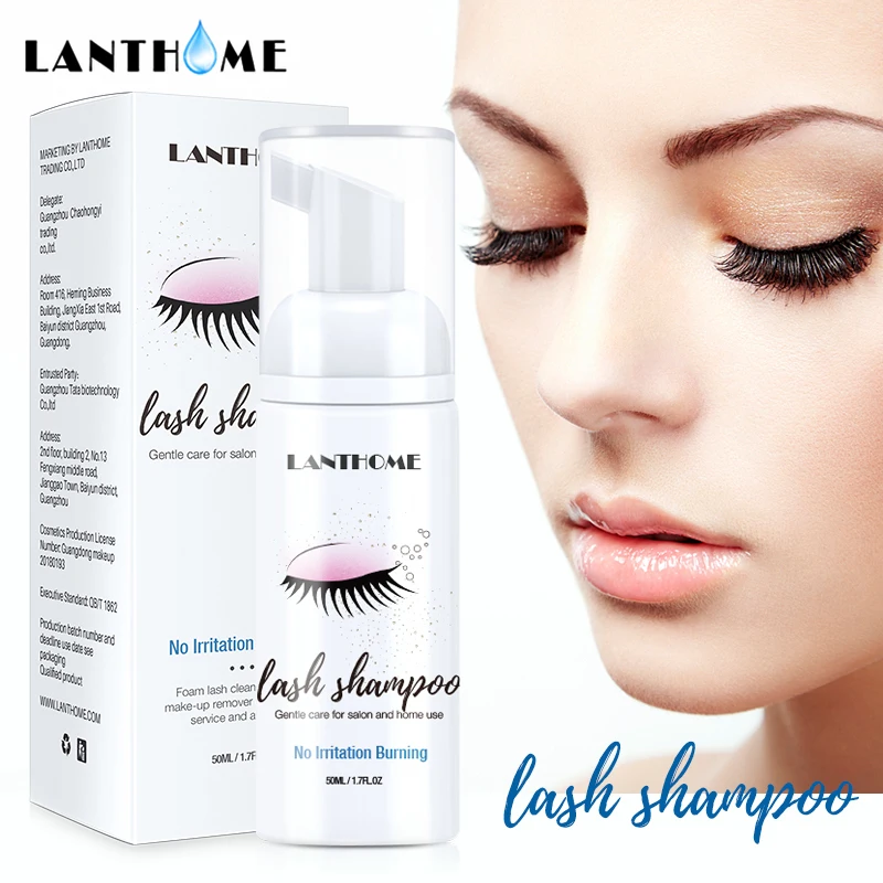 

New 50ml Professional Eyelash Shampoo Kit Eyelash Extension Foam Cleanser Individual Flase Eyelash Detergent Makeup Remover