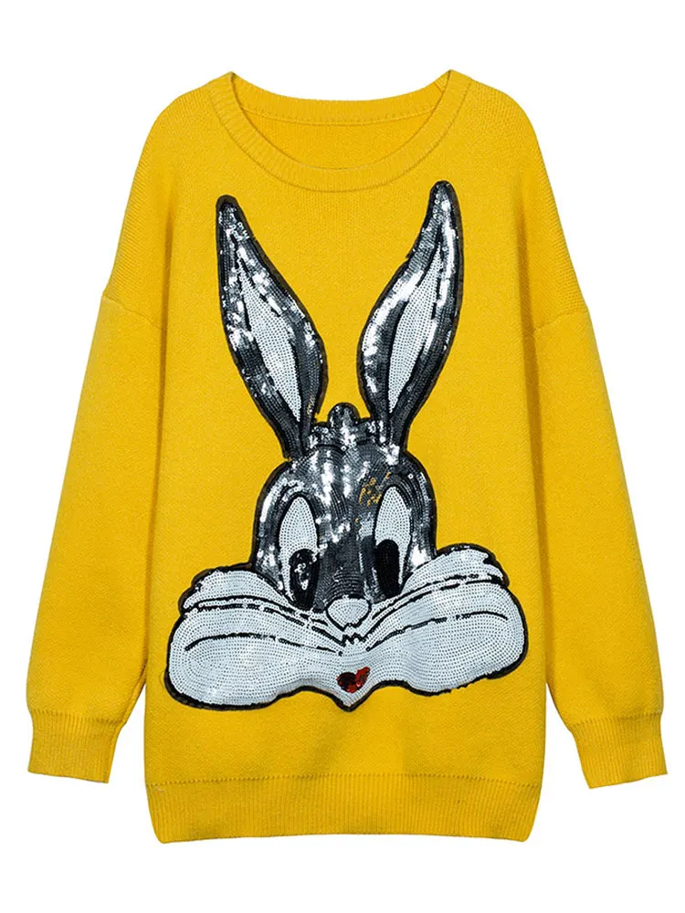 Женский свитер с блестками длинный теплый красного цвета в сеточку свободного