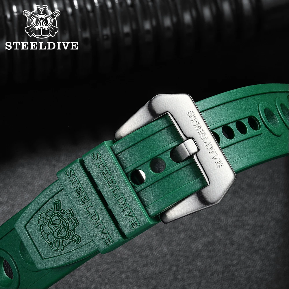 Ремешок для часов STEELDIVE Diver 20 22 мм сменные силиконовые серебряные браслеты