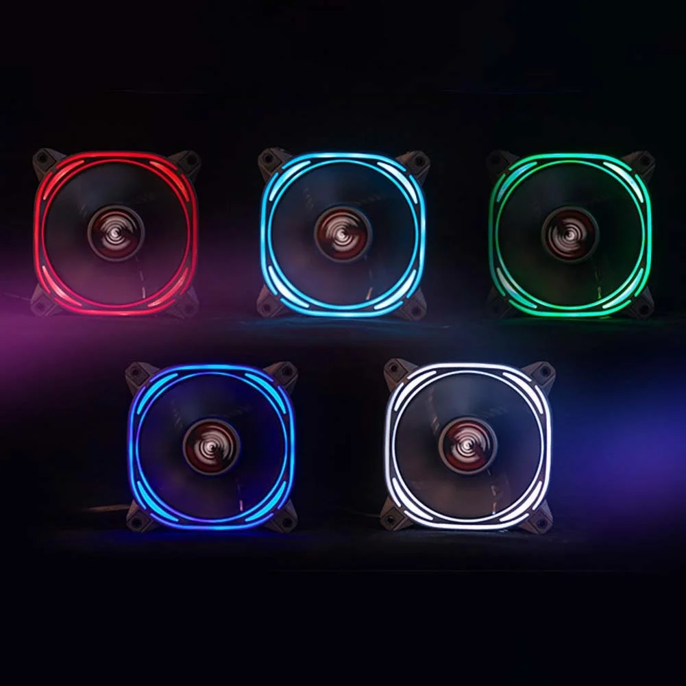 Бесшумный 6 контактный вентилятор с 7 лопастями RGB 120 мм Светодиодная подсветка
