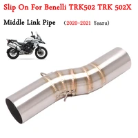slip on for benelli trk502x trk 502x 502 x 2019 2021 motorcycle exhaust escape modified mid link pipe connecting 51mm muffler