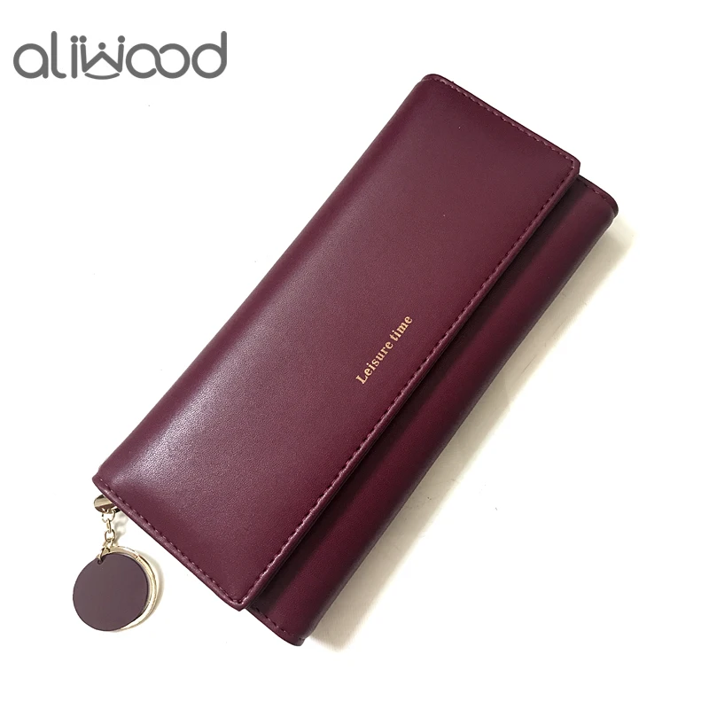 aliwood Women Wallet Brand Trendy Quality Luxury Female Leather Clutch Money Clip 3 Fold Long Purse Phone Bag Cartera Mujer Sac
