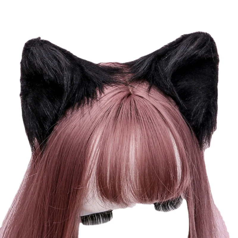 

Anime Hair Clips Fabric Hairpin Cat Ear Headband Cute Side Clip Plush Lolita Accessories Fox Wolf Hand made Simulation Beast