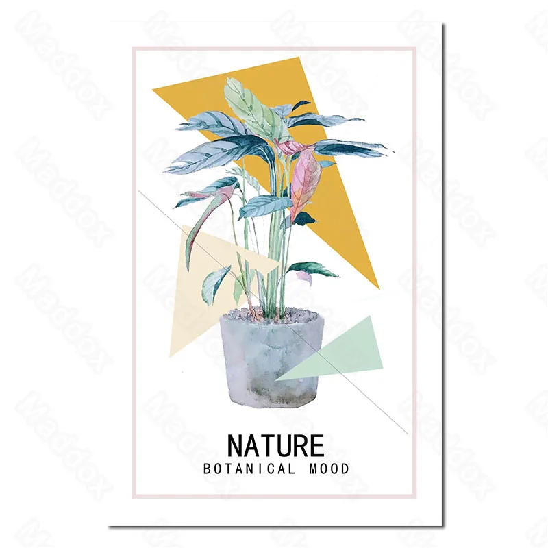 

Living Room Decoration Modern Small Fresh Color Matching Green Plants Simple Sofa Background Wall Decorative Painting Mural