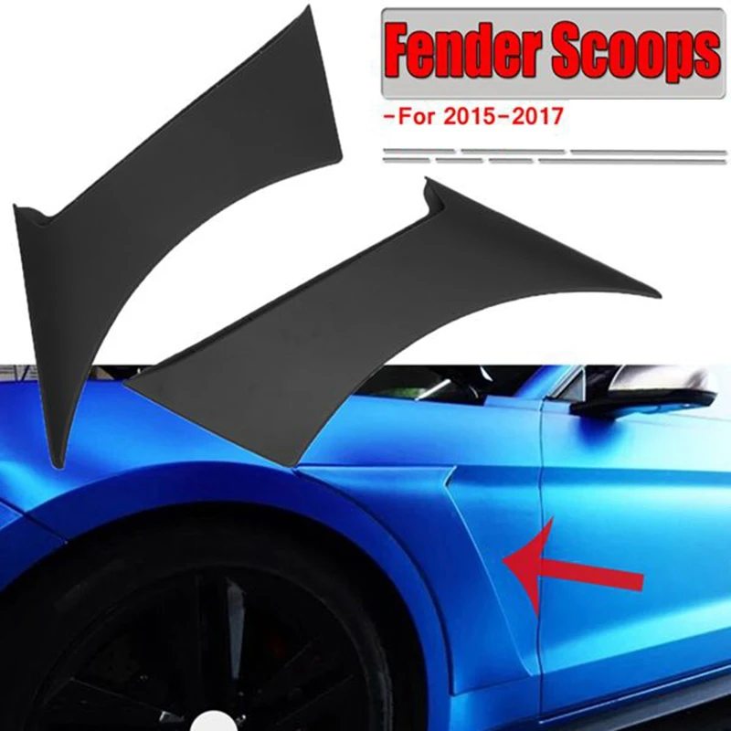 

Car Front Side Fender Door Scoops Frame Cover for Ford Mustang GT350 Style 2015- Fender Scoops Cover