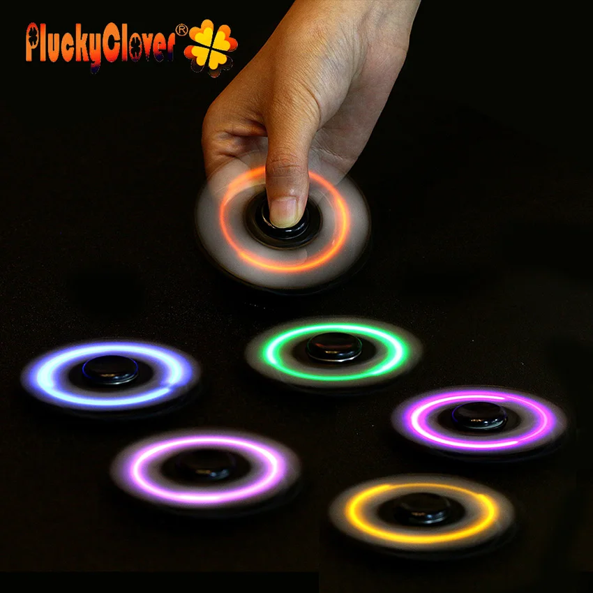 1 подсветка ПК Tri-spinner светится в темноте светодиодный светильник Спиннер EDC ручной Спиннер гироскоп антистресс фокус светящиеся сверкающие игрушки Gyros