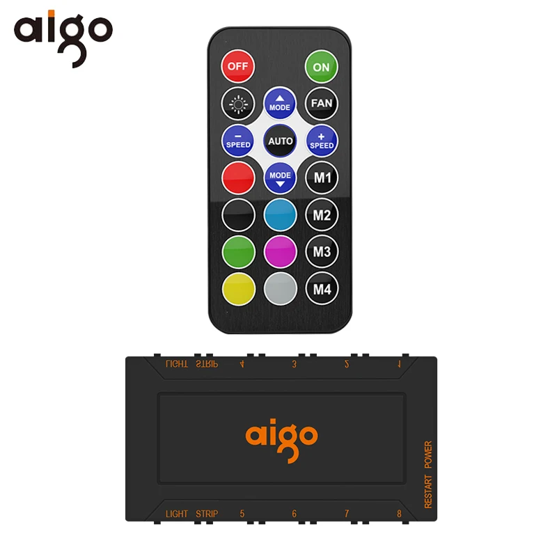 IR Remote Aigo DR12 120 мм кулер вентилятор двойной Aura RGB PC Вентилятор охлаждения для компьютера бесшумный игровой чехол с ИК-пультом дистанционного управления am3 am4 - Цвет лезвия: IR Remote