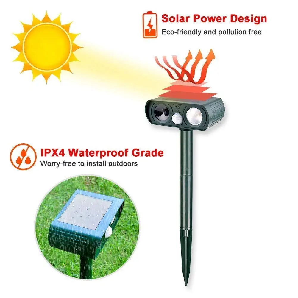 Ультразвуковой Отпугиватель вредителей на солнечной батарее отпугиватель