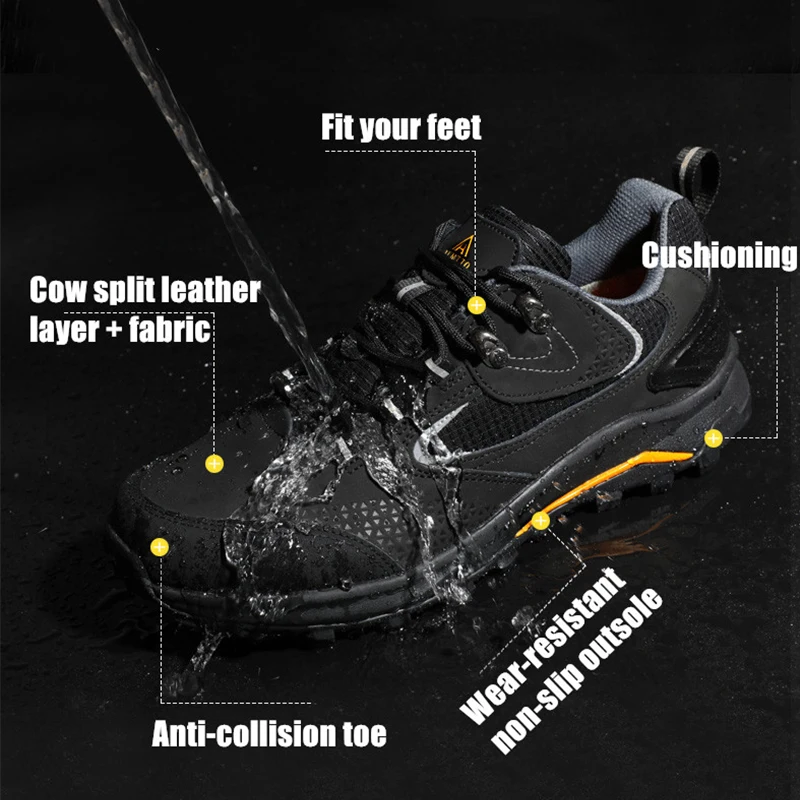 HUMTTO Professional Hiking Shoes for Men Winter Outdoor Waterproof Man Sport Boots Climbing Mens Shoes Leather Trekking Sneakers
