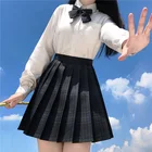 QRWR Новая Летняя женская юбка 2021 плиссированная юбка с высокой талией для девочек в японском стиле женские милые клетчатые мини-юбки для женщин