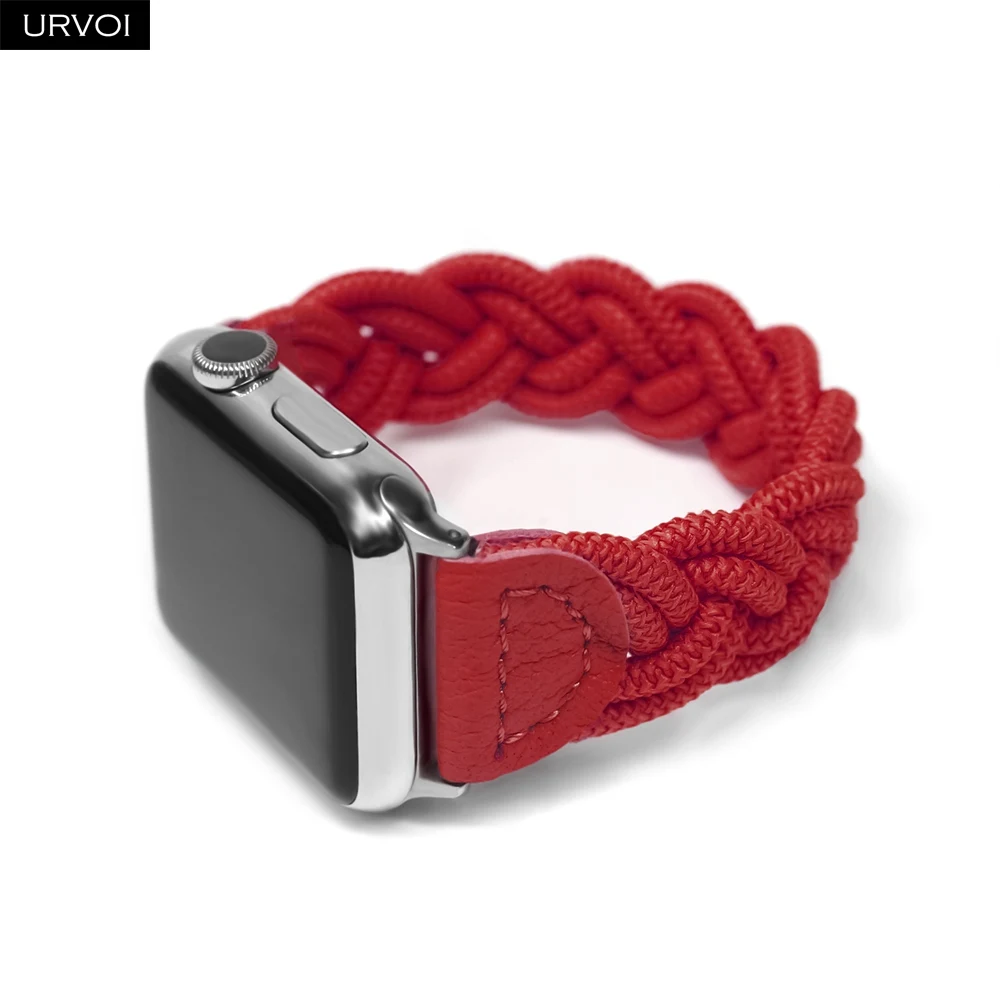 Плетеный ремешок URVOI для Apple Watch series 6 SE 5 4 3 2 1 тканый нейлоновый браслет iWatch solo
