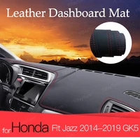 for honda fit jazz 2014 2019 gk5 suede leather dashmat dashboard cover pad dash mat carpet car styling accessories
