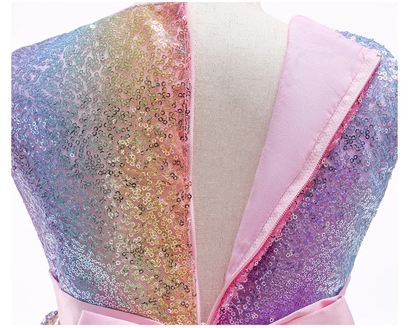 

Lace Sequins Baby Girls Dress Open Ceremony Clothing Tutu Formal First Communion Party Girls Princess Dress Kids Vestidos