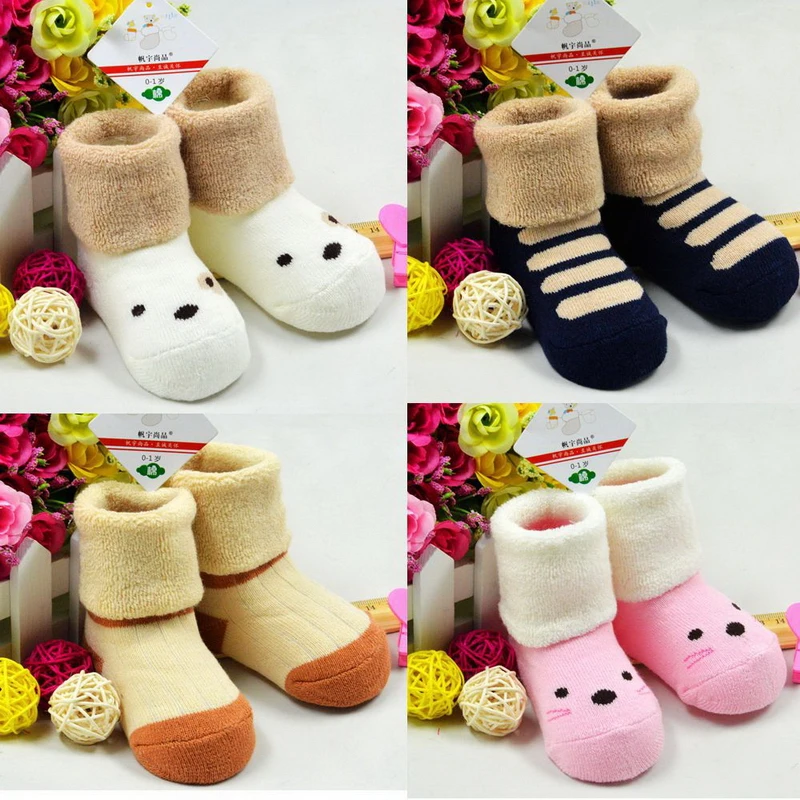 Зимние хлопковые детские носки для новорожденных |