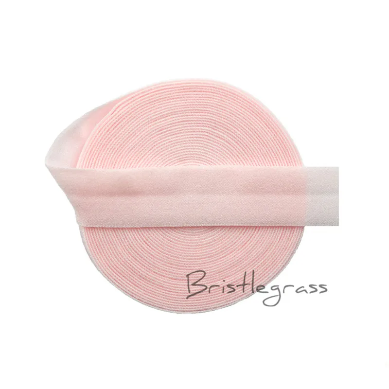 Powder Pink BRISTLEGRASS, 5 ярдов, 5/8 дюйма, 1,5 см, однотонный, матовый, не блестящий, откидной, эластичная повязка из спандекса, повязка на голову, платье с повязкой кружево отделка Шитье - Цвет: Powder Pink