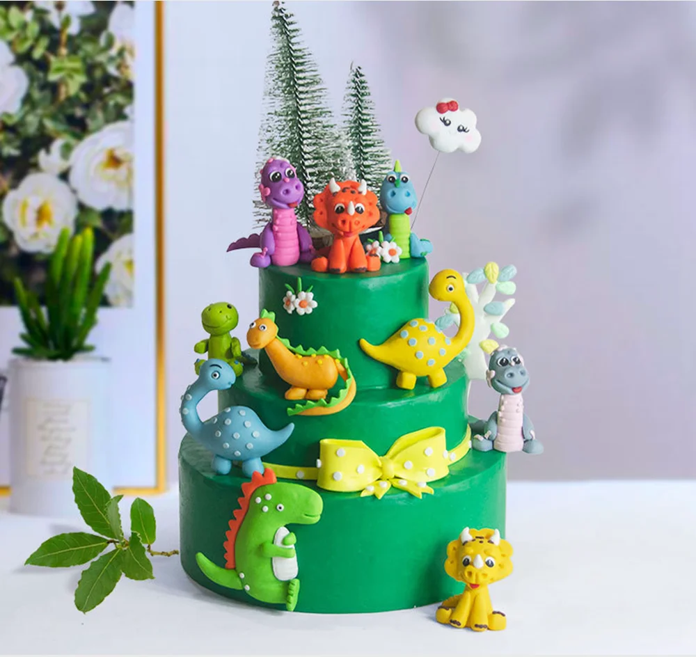 

Cartoon Baby Dinosaur Cake Topper Dinosaur Jungle Safari Birthday Party Decor Boy Dinosaur Cake Decor Dinosaur Party Decor