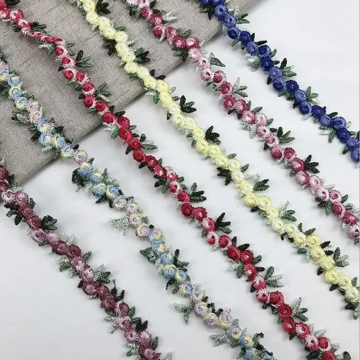 Водорастворимая Полиэстеровая кружевная лента с цветочной вышивкой 2 ярда | Дом и