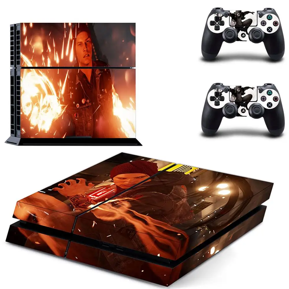 

Наклейка на консоль Playstation 4 и 2 контроллера, стиль 1