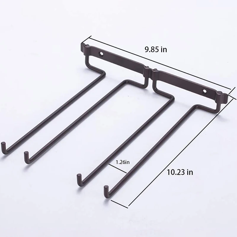 

Stemware Wine Glass Rack Wall Mountable Heavy Duty Thick Wrought Exquisite Bronze Black Coating 10.2 Inch Deep