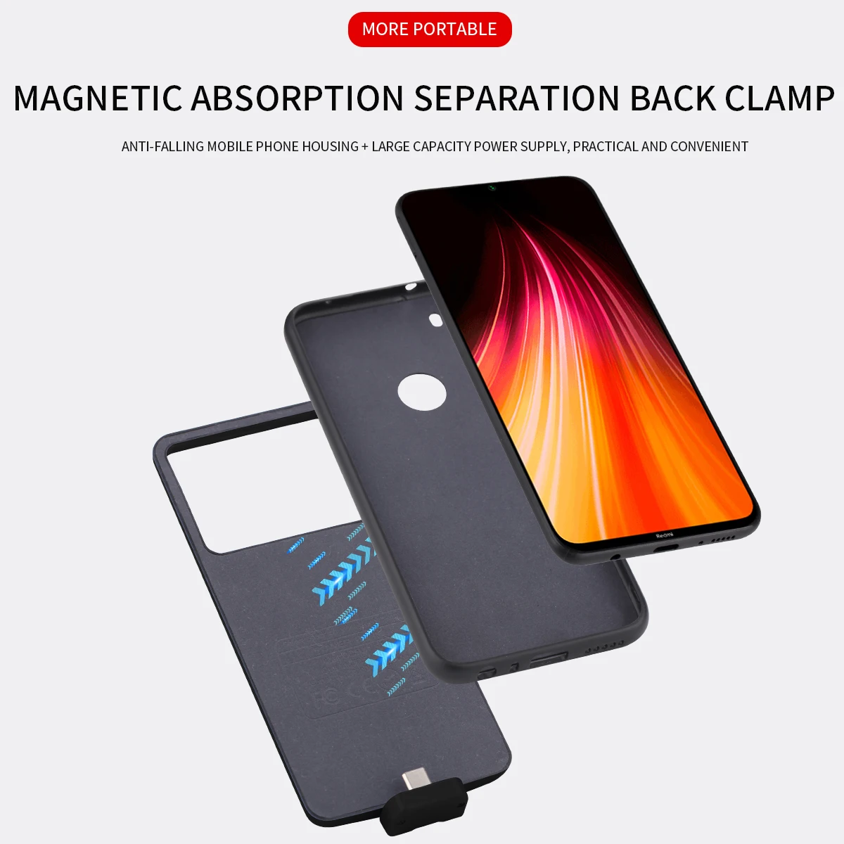 Чехол с зарядным устройством для Xiaomi Redmi Note 8 Pro 5000 мАч внешний чехол смартфона