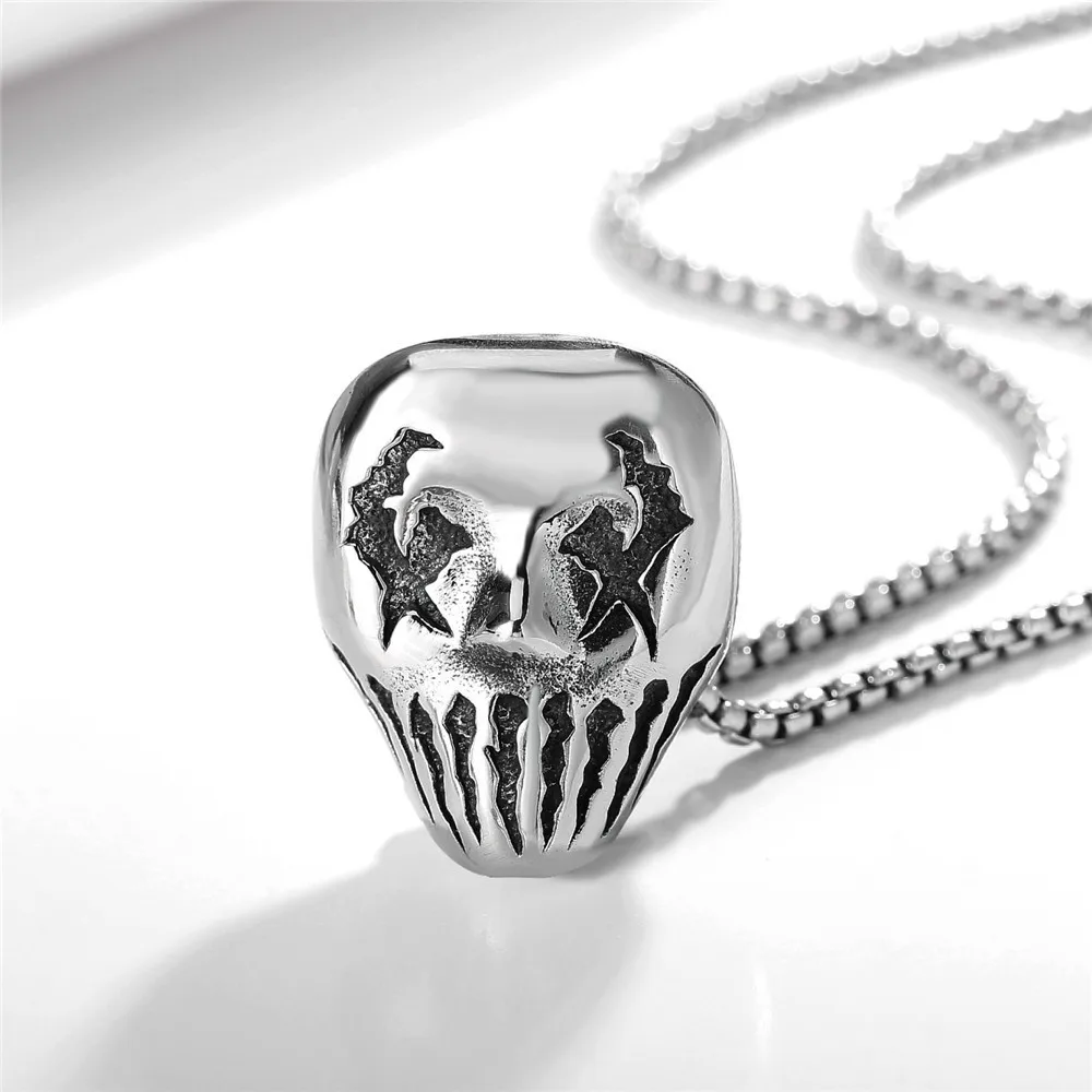 Mens Necklace Evil Clown Mask Pendant Classic Fashion Jewelry Punk | Украшения и аксессуары
