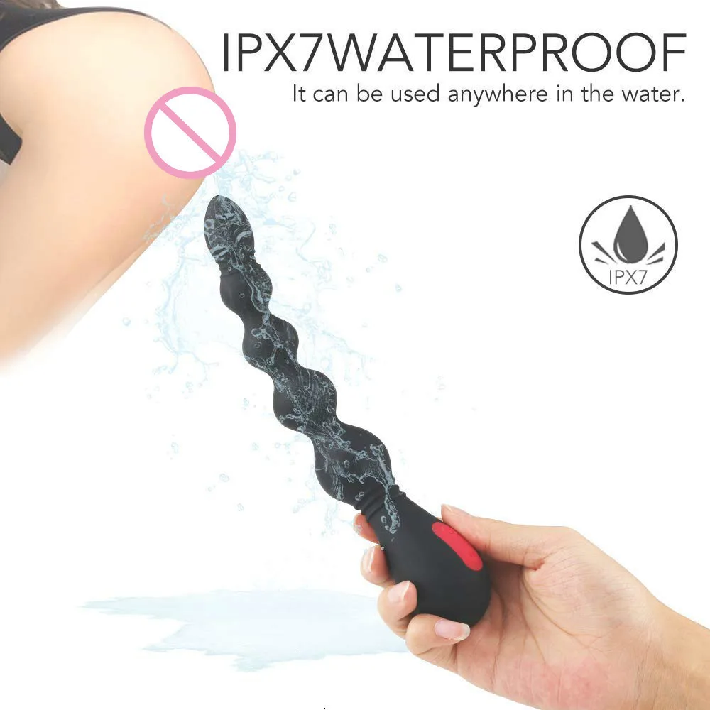 Вибратор Анальная пробка гибкий силиконовый 9 скоростей Водонепроницаемый