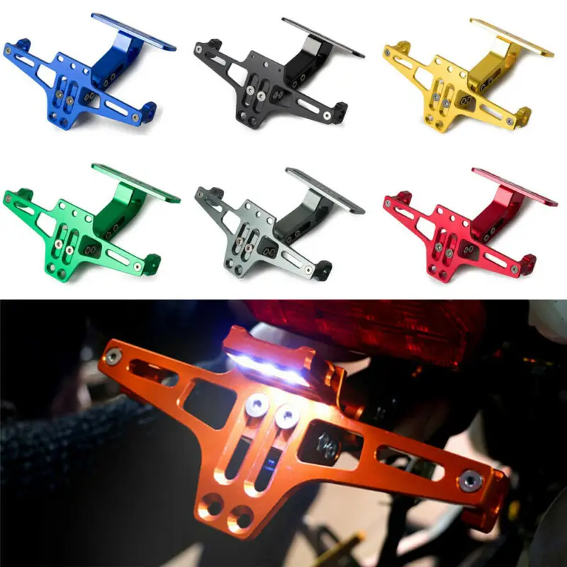 Регулируемый кронштейн держателя номерного знака CNC для мотоцикла + комплект