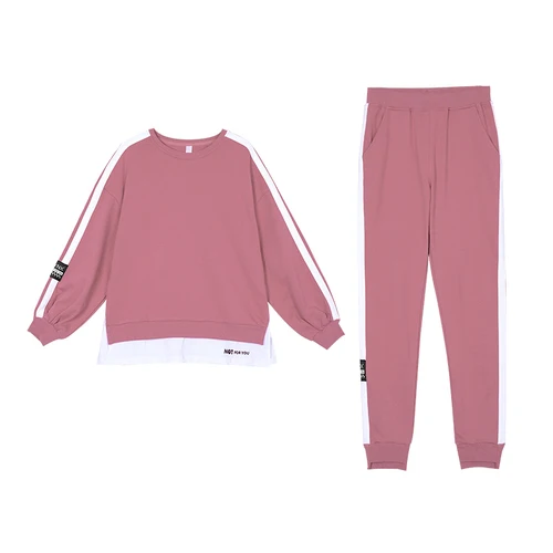 Модный спортивный костюм, женский костюм из двух предметов, Женский костюм большого размера, ансамбль Женский Две предмета, женский костюм