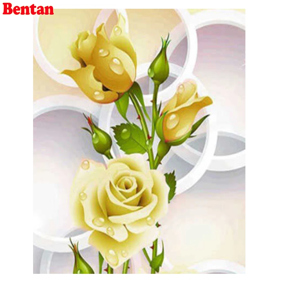 

5D алмазная живопись розы Diy Алмазная вышивка полный квадрат дрель дисплей желтый цветок Алмазная мозаика вышивка крестиком домашний декор