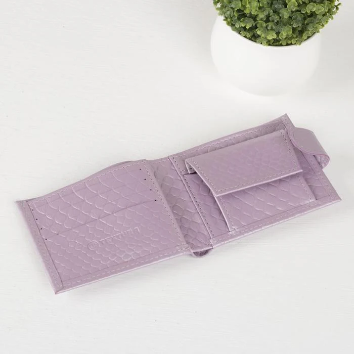 Кошелёк женский отдел на клапане цвет светло-сиреневый | Багаж и сумки