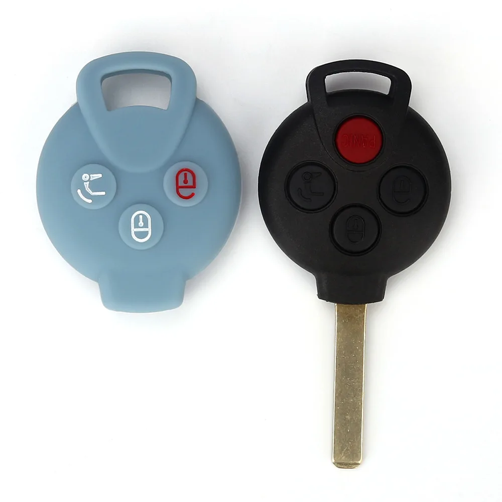 1 шт. 3 кнопки силиконовый чехол для ключей брелка подходит Mercedes Benz Smart Fortwo Forfour City