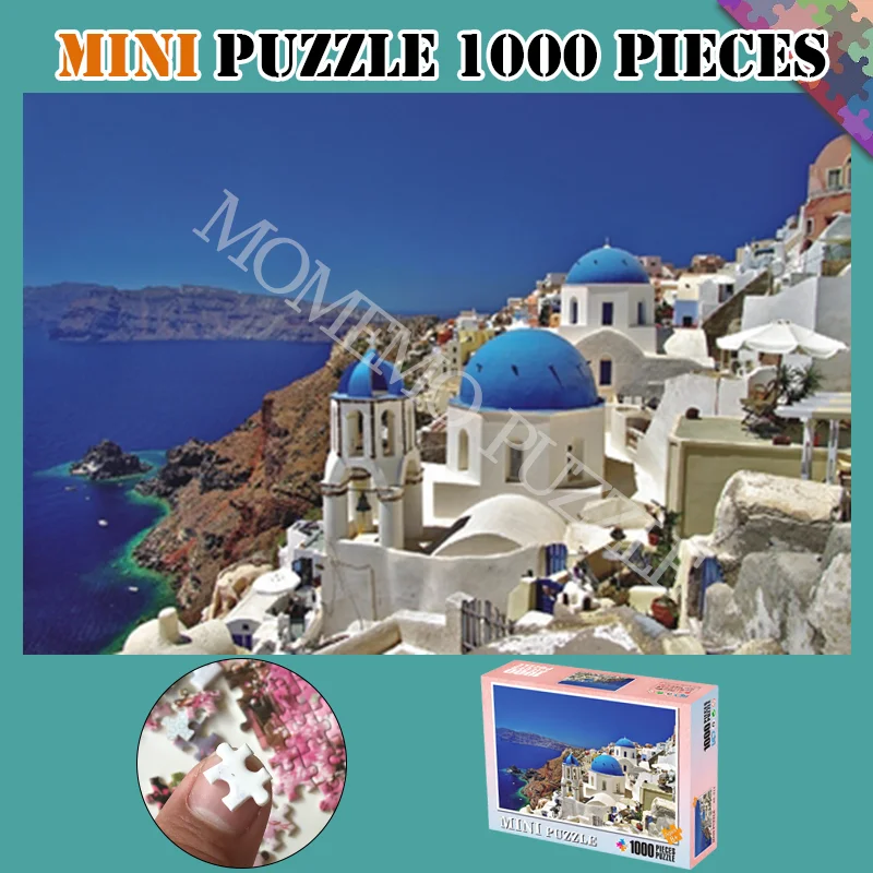 

Adults Kids Puzzle Toys Aegean Sea 1000 Pieces Mini Wooden Jigsaw Puzzles Beautiful Landscape Puzzle Games Toys Nice Gifts