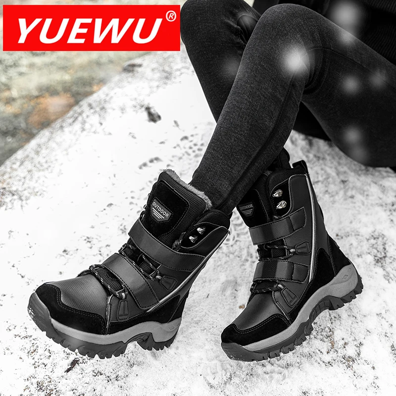 

YUEWU Women’S Large Snow Keep Warm Cotton Padded Shoes Round Head Middle Cylinder Boots Comfortable And Light