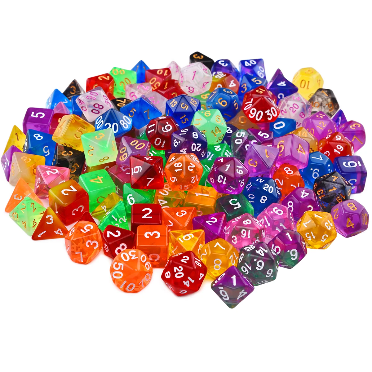Полупрозрачные игральные кости DND Polyhedral 7-Die полный набор D4 D6 D8 D10 D % D12 D20 для TRPG |