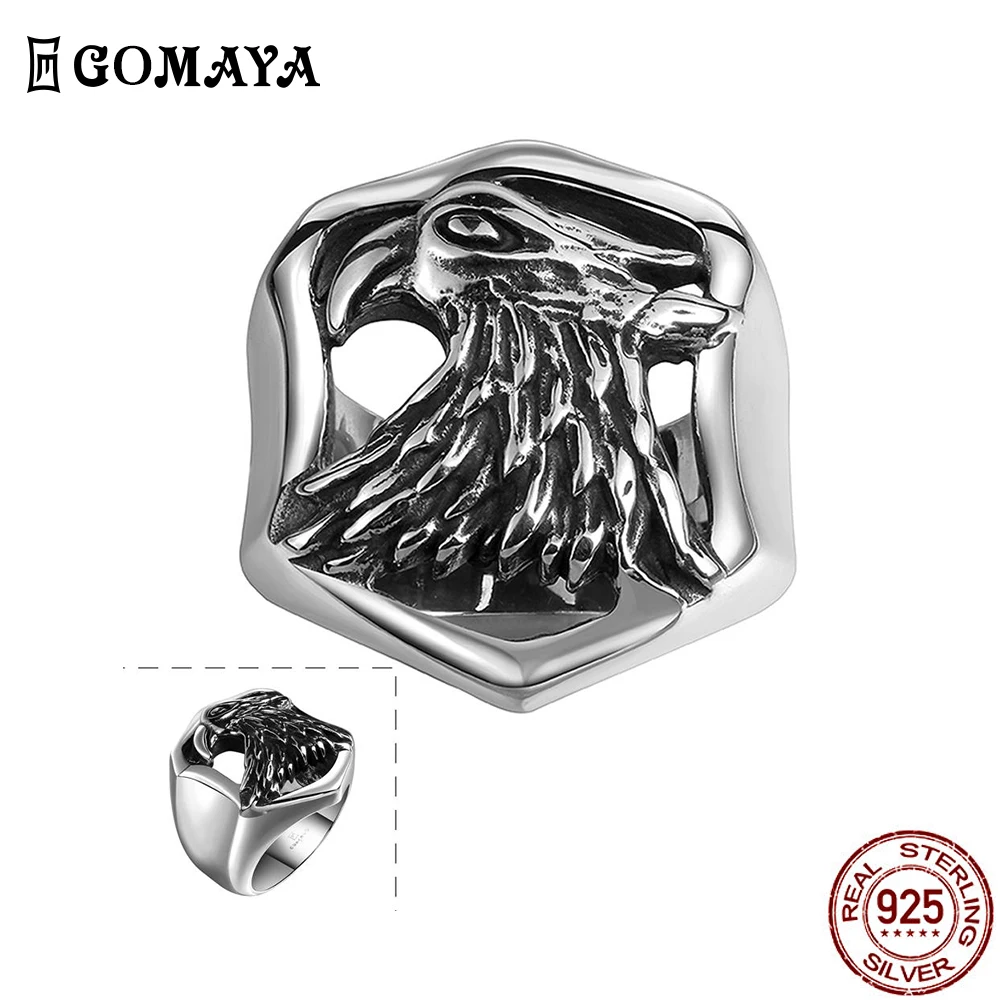 

GOMAYA 316L Stainless Steel Vintage Punk Style Men Rings Gothic Personality Simple Ring Birthday Festival Gift Fashion Jewelry