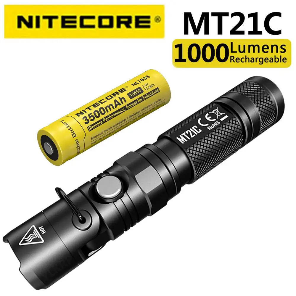 Многофункциональный фонарик NITECORE MT21C 1000 люмен использует CREE XP L HD V6 светодиодный