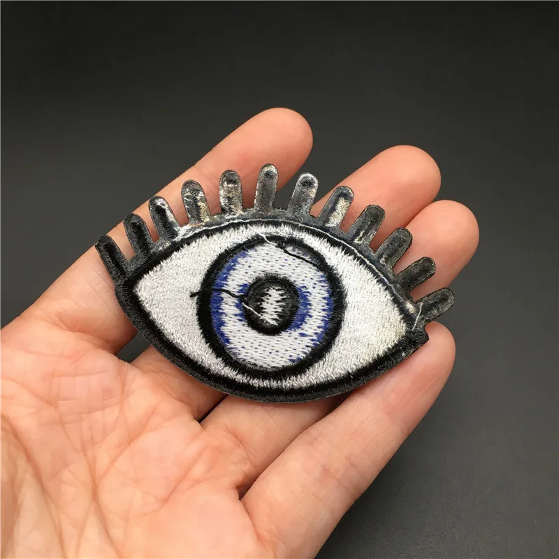 Auge Größe: 6,6x4,6 cm DIY Streifen für Kleidung Stickerei Patch Eisen auf Abzeichen Nähen Kleidung Aufkleber Applique Dekoration – Detail 5